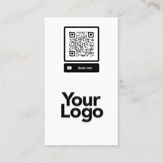 Monogrammed J Zwart en Wit Bloemen QR Code Logo Visitekaartje (Achterkant)