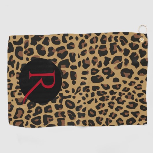 Monogrammed Jaguar Pattern Golfhanddoek (Horizontaal)