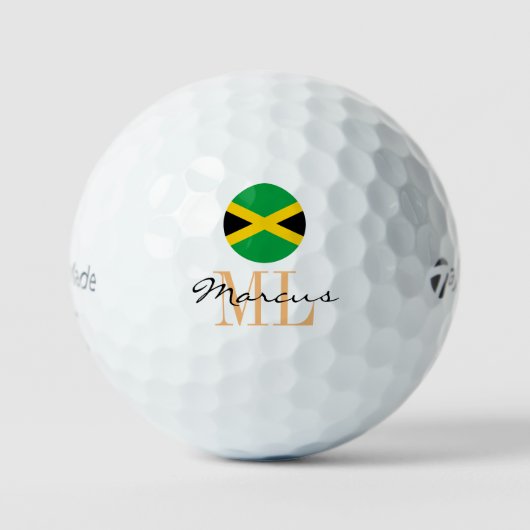 Monogrammed Jamaican Flag & Jamaica Golf Balls Golfballen (Voorkant)