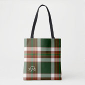 Monogrammed Jolly Holly plaid Tote Bag (Voorkant)