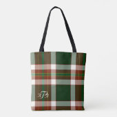 Monogrammed Jolly Holly plaid Tote Bag (Achterkant)