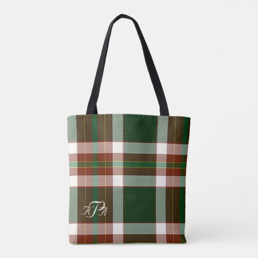 Monogrammed Jolly Holly plaid Tote Bag (Achterkant)