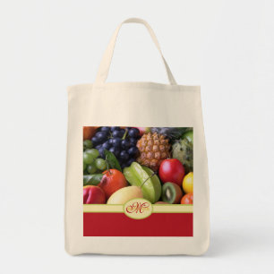 Monogrammed Juicy Natural Delicious verse vruchten Tote Bag