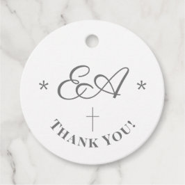 Monogrammed katholieke bruiloft bedankjes labels