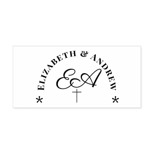 Monogrammed katholieke bruiloft  zelfinktende stempel (Design)