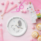 Monogrammed Katholieke Duif en Waterdoop Papieren Bordje (Feest)