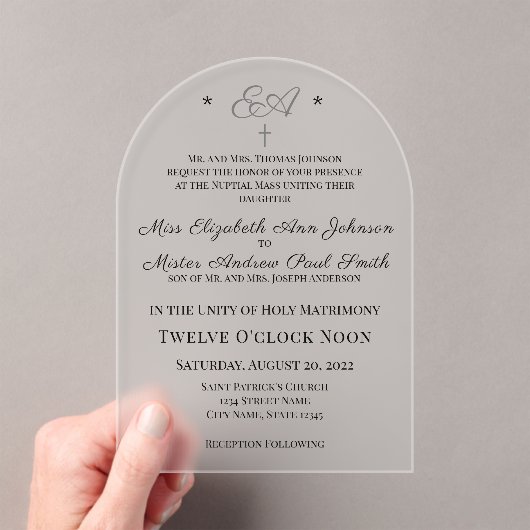 Monogrammed Katholieke Uitnodiging (Insitu (Draagbaar))