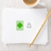 Monogrammed Kelly Green Quatrefoil Pattern Etiket (Insitu)