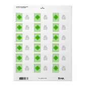 Monogrammed Kelly Green Quatrefoil Pattern Etiket (Full Sheet)