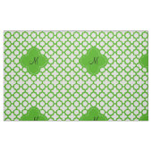 Monogrammed Kelly Green Quatrefoil Pattern Stof (Fat Quarter)
