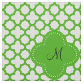 Monogrammed Kelly Green Quatrefoil Pattern Stof (Swatch)