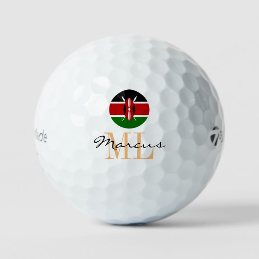 Monogrammed Kenyan Flag & Kenya Golf Balls Golfballen (Voorkant)