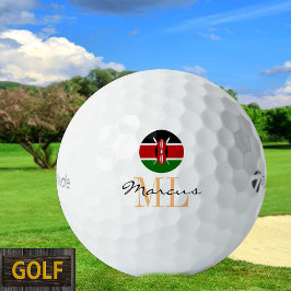 Monogrammed Kenyan Flag & Kenya Golf Balls Golfballen