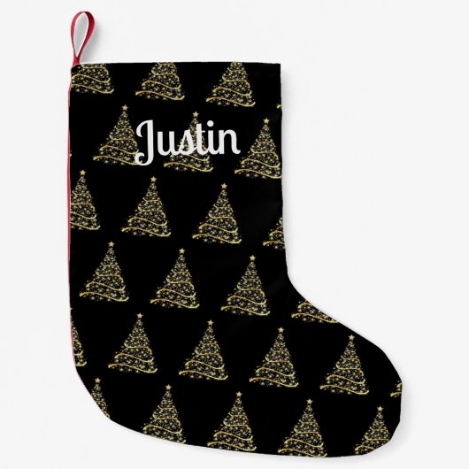 Monogrammed kerstboomkous kleine kerstsok (Voorkant)