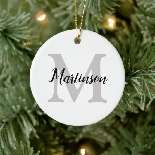Monogrammed kerstboomversiering keramisch ornament (Boom)