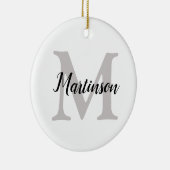 Monogrammed kerstboomversiering keramisch ornament (Rechts)