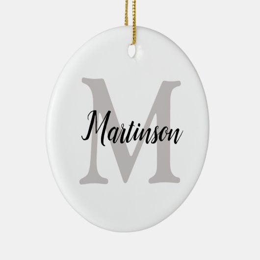 Monogrammed kerstboomversiering keramisch ornament (Rechts)
