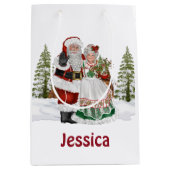 Monogrammed kerstcadeau medium cadeauzakje (Voorkant)