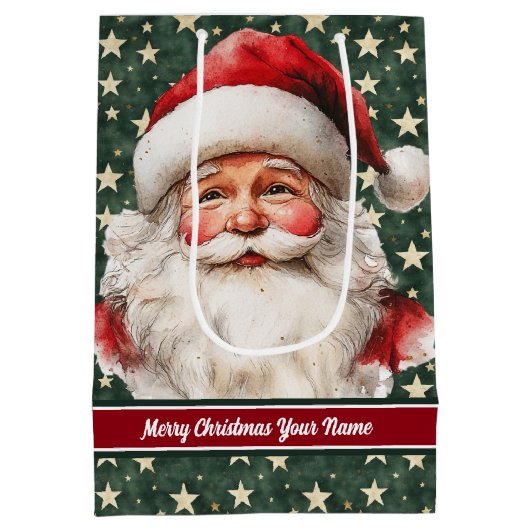 Monogrammed Kerstcadeau Tas  Kerstman Medium Cadeauzakje (Achterkant)