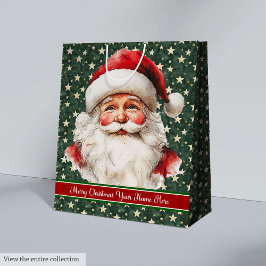 Monogrammed Kerstcadeau Tas  Kerstman Medium Cadeauzakje