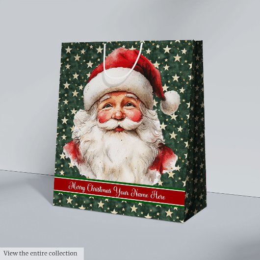 Monogrammed Kerstcadeau Tas  Kerstman Medium Cadeauzakje