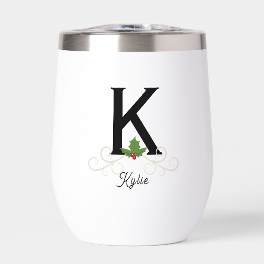 Monogrammed Kerstkerst Holly (Voorkant)