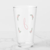 Monogrammed Kerstkerst Holly Glas (Achterkant)