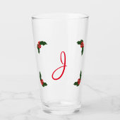 Monogrammed Kerstkerst Holly Glas