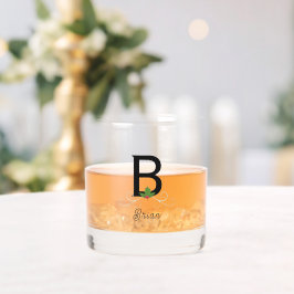 Monogrammed Kerstkerst Holly Whisky Glas