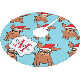 Monogrammed Kerstmis Chihuahua Kerstboom Rok