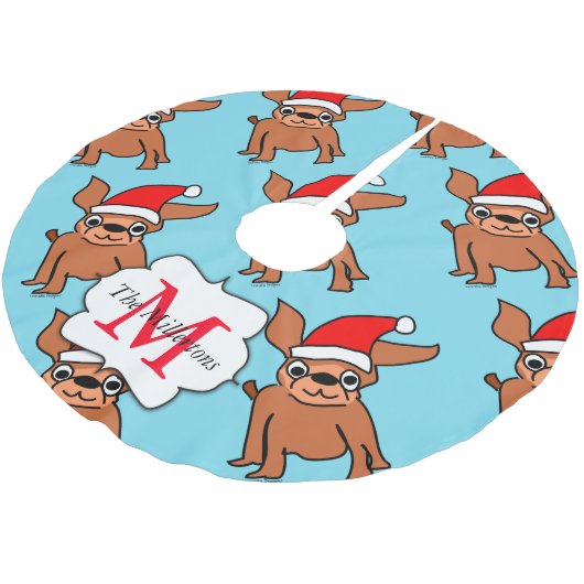 Monogrammed Kerstmis Chihuahua Kerstboom Rok (Gekanteld)