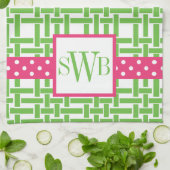 Monogrammed keukenhanddoeken voor amboe en grosgra (Gevouwen)