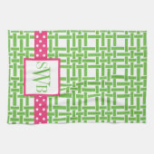 Monogrammed keukenhanddoeken voor amboe en grosgra (Horizontaal)