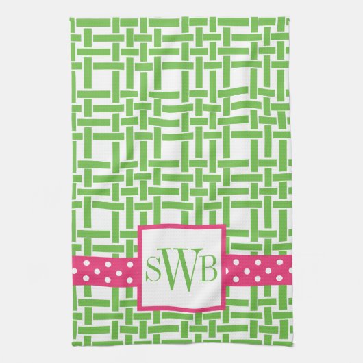Monogrammed keukenhanddoeken voor amboe en grosgra (Verticaal)