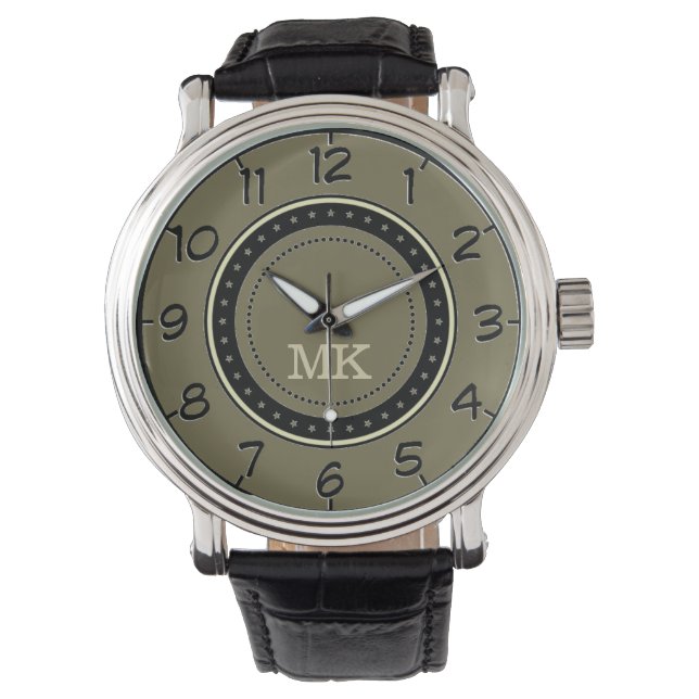 Monogrammed Khaki, blijf op tijd en op trend met Horloge (Voorkant)