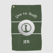 Monogrammed Klassic Golf Player Sports Quote Green Golfhanddoek (Voorkant)