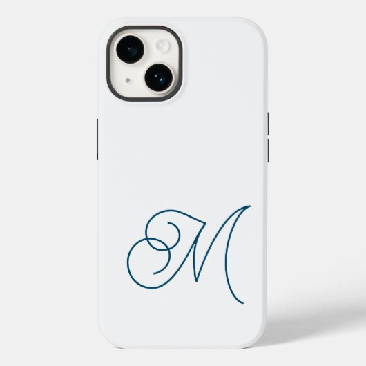 Monogrammed Klassiek Script Plain Initiaal Case-Mate iPhone Case (Achterkant)