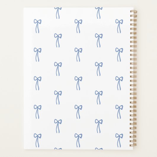 Monogrammed kleine boog blauwe planner (Achterkant)