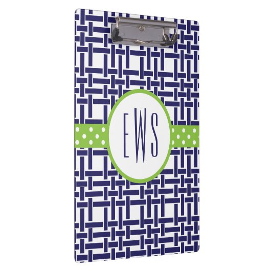 Monogrammed-klembord voor bamboe en Grosgrain Klembord (Rechts)