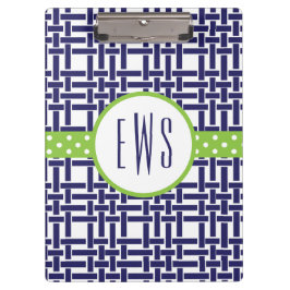 Monogrammed-klembord voor bamboe en Grosgrain Klembord