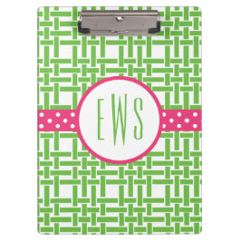 Monogrammed-klembord voor bamboe en Grosgrain Klembord