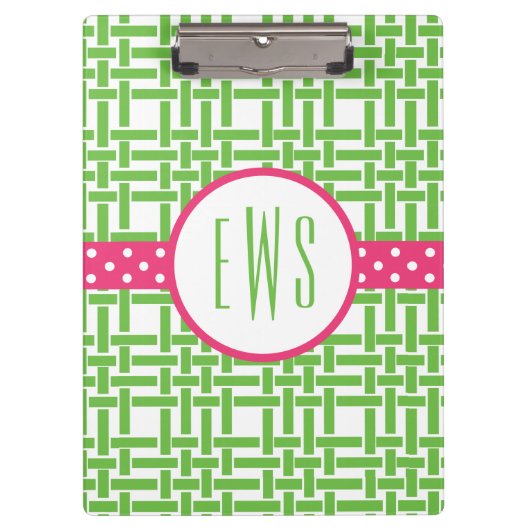 Monogrammed-klembord voor bamboe en Grosgrain Klembord (Voorkant)