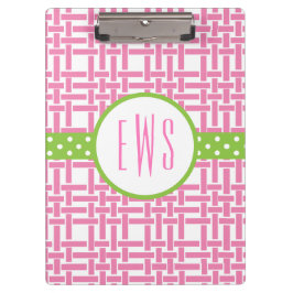 Monogrammed-klembord voor bamboe en Grosgrain Klembord