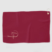 Monogrammed - kleur van de Bourgogne Golfhanddoek (Horizontaal)