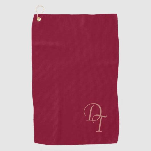 Monogrammed - kleur van de Bourgogne Golfhanddoek (Voorkant)