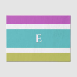 Monogrammed kleurblok Modern Abstract gestreept Tissuepapier