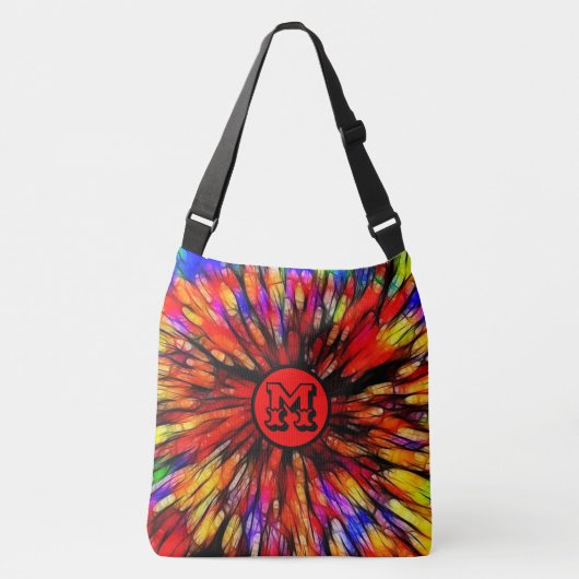 Monogrammed-kleurenbarst Crossbody Tas (Voorkant)