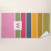 Monogrammed-kleurenblok, gevlekt strandlaken (Voorkant)