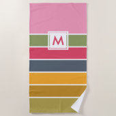 Monogrammed-kleurenblok, gevlekt strandlaken (Voorkant)