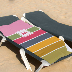 Monogrammed-kleurenblok, gevlekt strandlaken